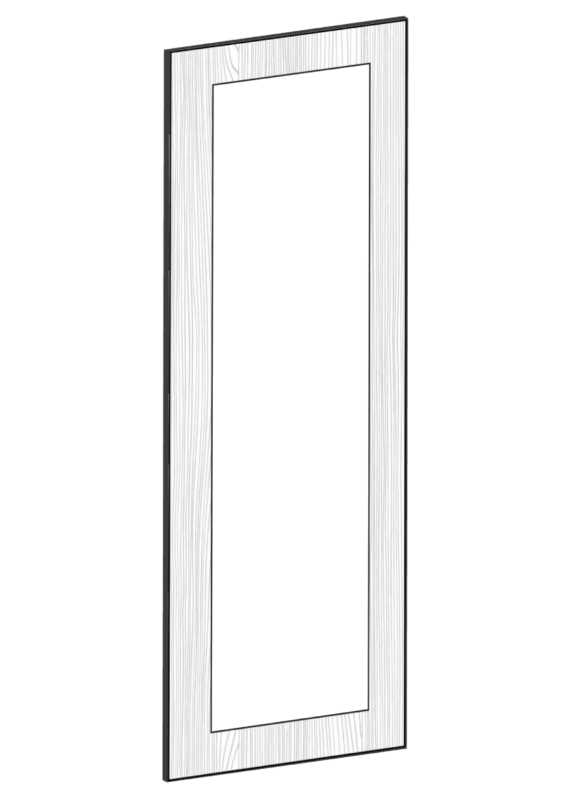 Vitrinlucka för väggskåp, 30x80 - Flat Oak