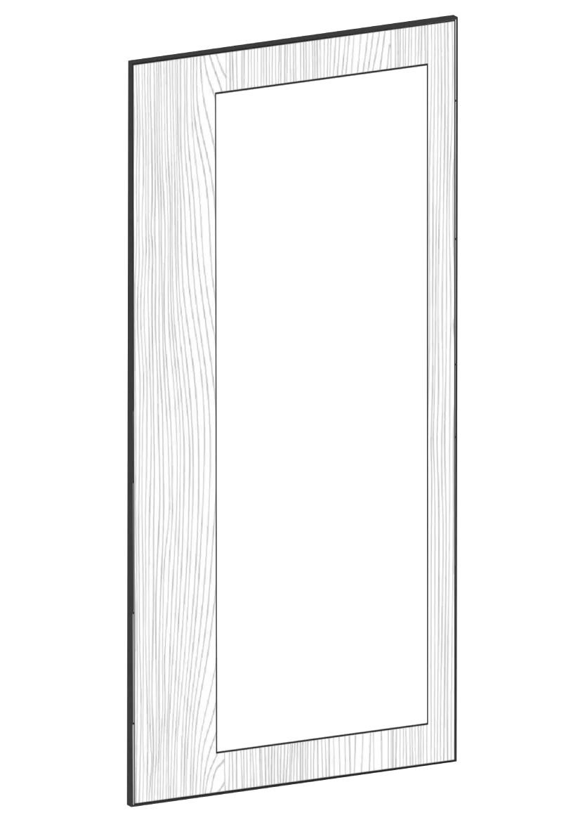 Vitrinlucka för väggskåp, 40x80 - Flat Oak