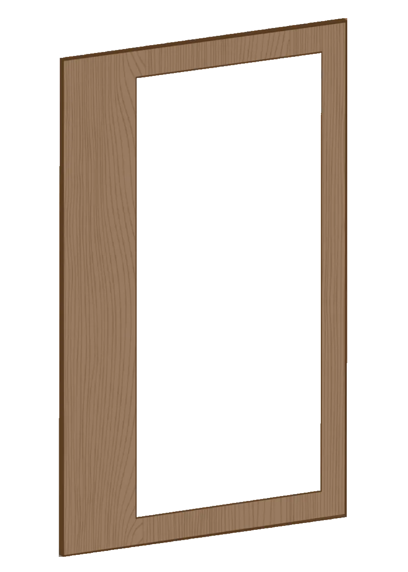 Vitrinlucka för väggskåp, 40x80 - Flat Oak Brown
