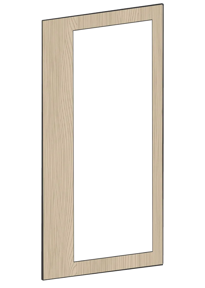 Vitrinlucka för väggskåp, 30x80 - Flat Walnut