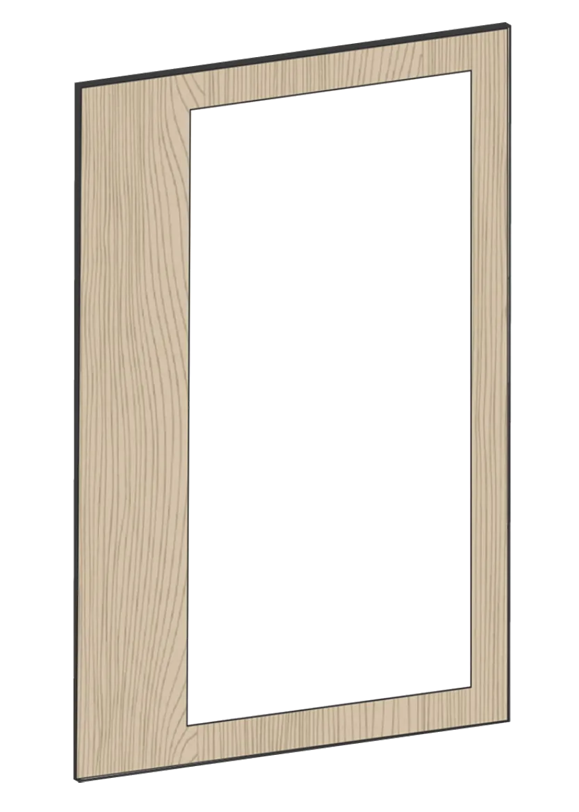 Vitrinlucka för väggskåp, 40x60 - Flat Walnut