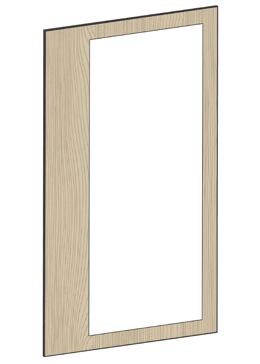 Vitrinlucka för väggskåp, 60x100 - Flat Walnut
