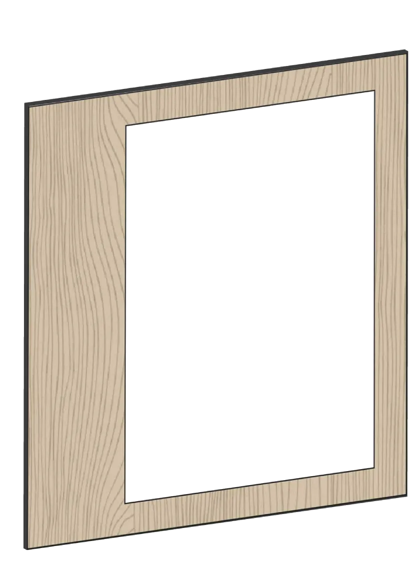 Vitrinlucka för väggskåp, 60x60 - Flat Walnut
