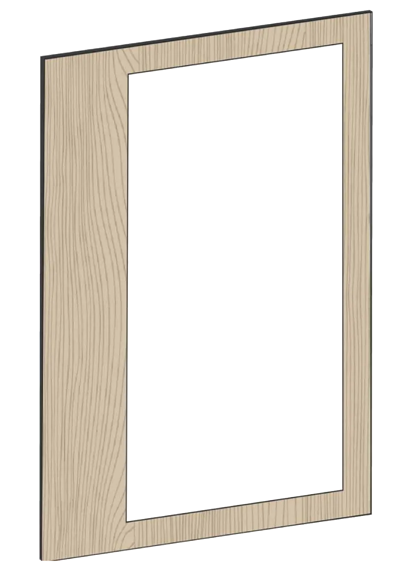 Vitrinlucka för väggskåp, 60x80 - Flat Walnut